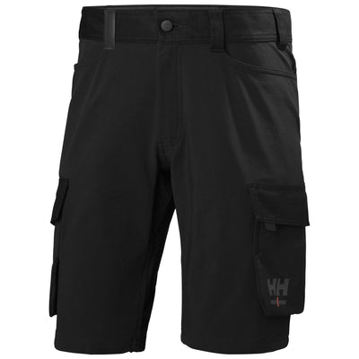 Helly Hansen Oxford 4X Lightweight 4-Way-Stretch Cargo Shorts Black Front#colour_black