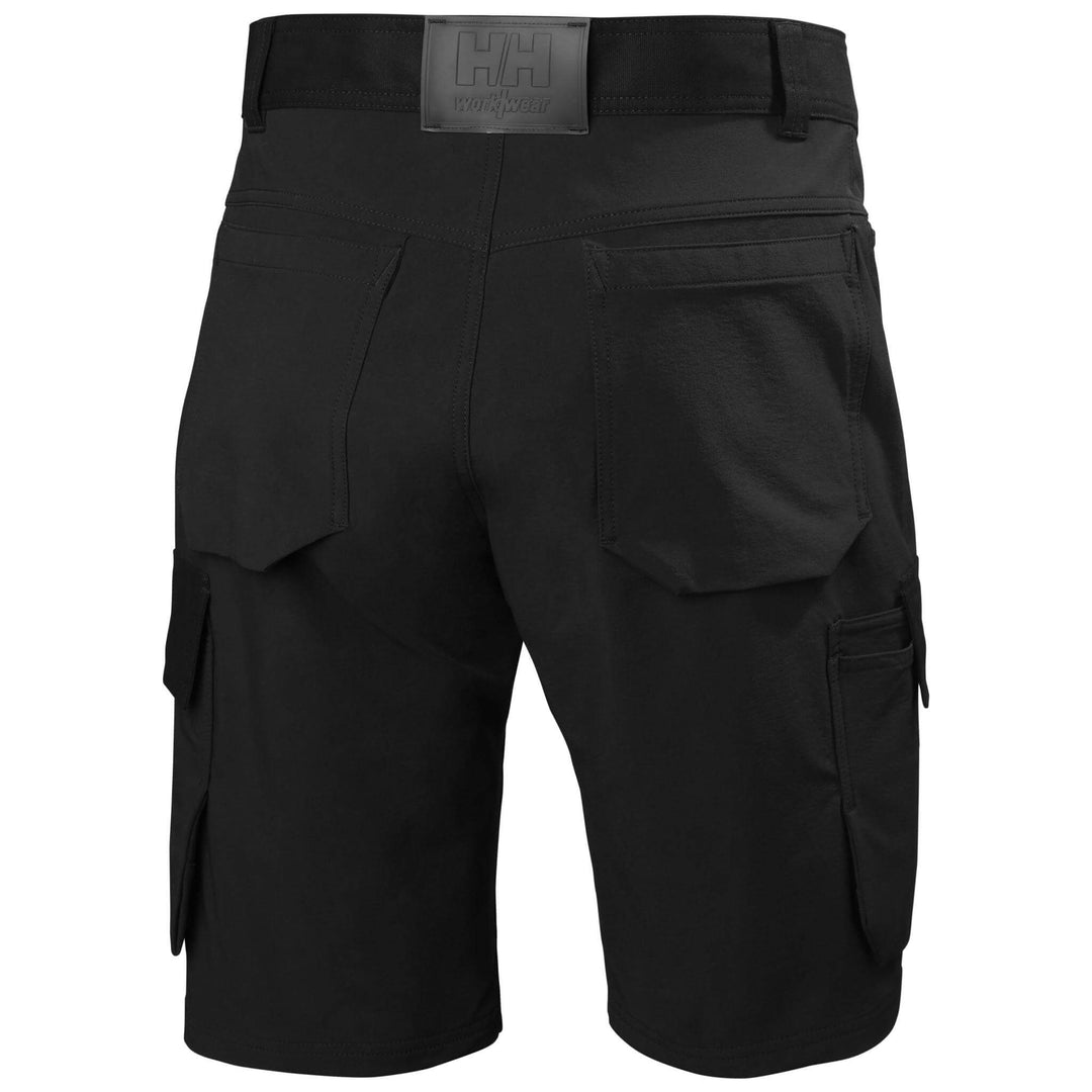 Helly Hansen Oxford 4X Lightweight 4-Way-Stretch Cargo Shorts Black Back#colour_black