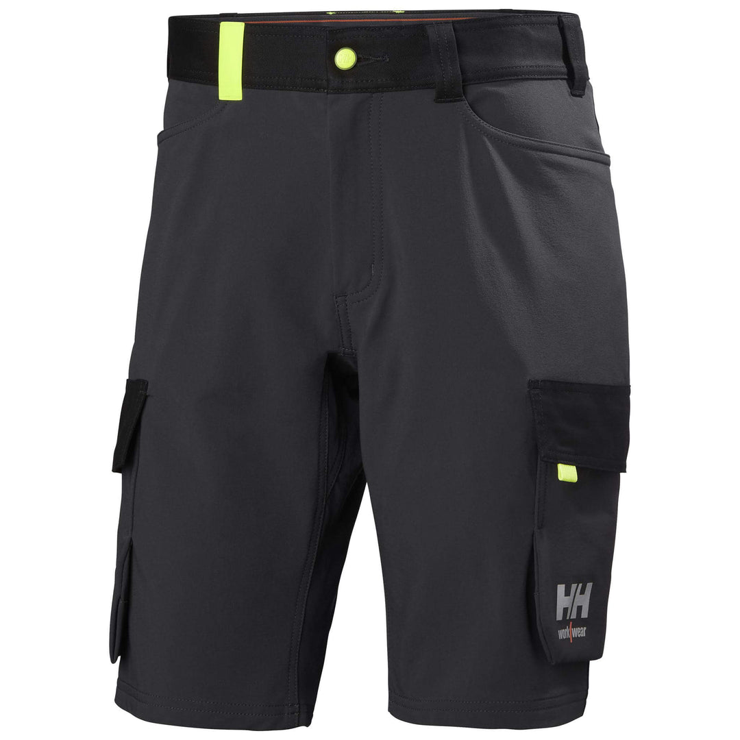 Helly Hansen Oxford 4X Lightweight 4-Way-Stretch Cargo Shorts Ebony/Black Front#colour_ebony-black