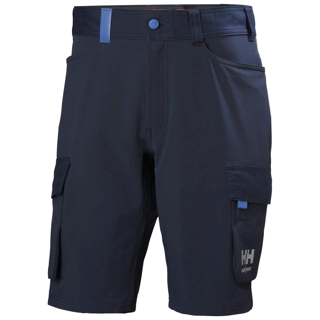 Helly Hansen Oxford 4X Lightweight 4-Way-Stretch Cargo Shorts Navy/Ebony Front#colour_navy-ebony