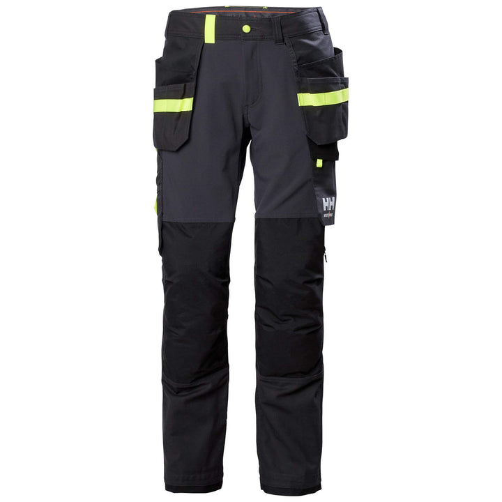 Helly Hansen Oxford 4X Stretch Construction Trousers Ebony/Black 1 Front #colour_ebony-black