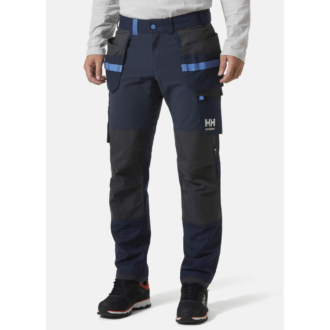 Helly Hansen Oxford 4X Stretch Construction Trousers Navy/Ebony OnBody 1#colour_navy-ebony