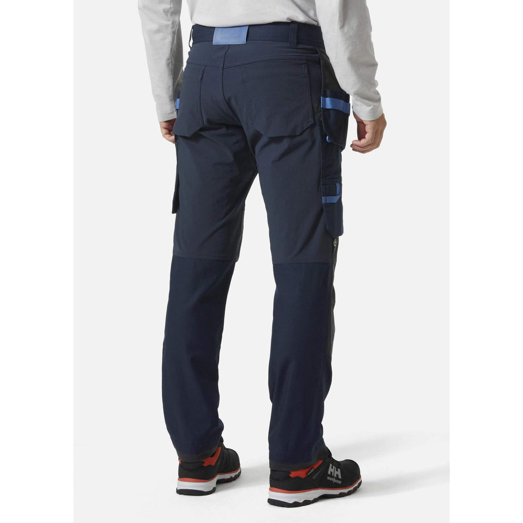 Helly Hansen Oxford 4X Stretch Construction Trousers Navy/Ebony OnBody 2#colour_navy-ebony