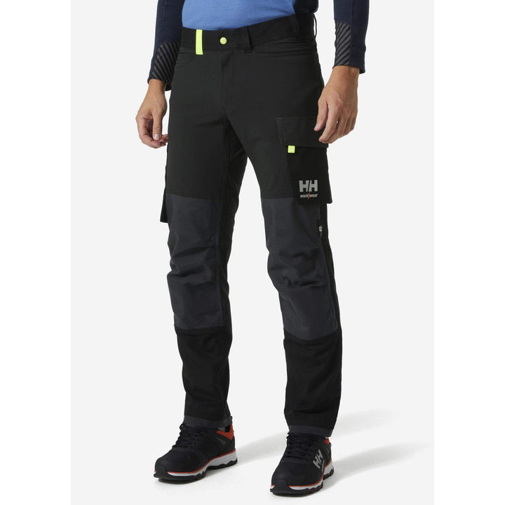 Helly Hansen Oxford 4X Stretch Work Trousers Black/Ebony 2 Rear #colour_black-ebony