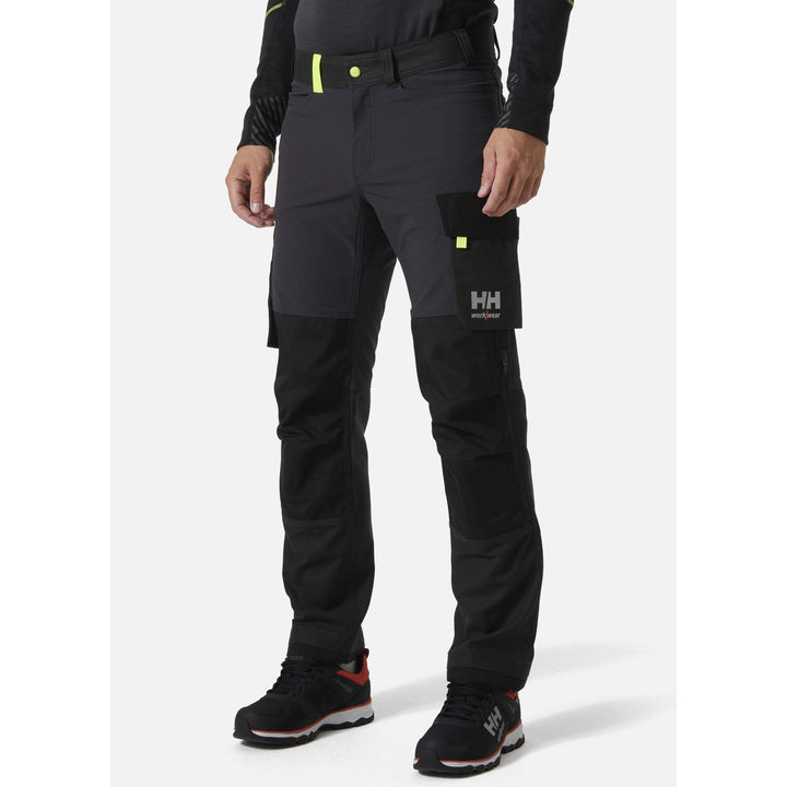 Helly Hansen Oxford 4X Stretch Work Trousers Ebony/Black 2 Rear #colour_ebony-black