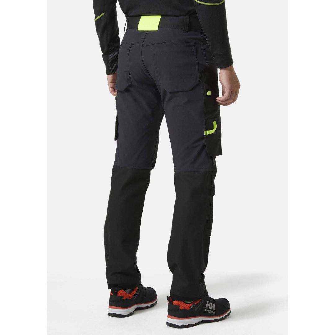 Helly Hansen Oxford 4X Stretch Work Trousers Ebony/Black OnBody 2#colour_ebony-black