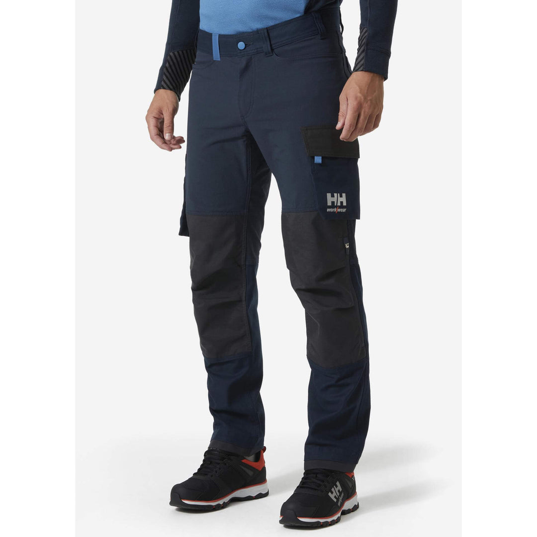 Helly Hansen Oxford 4X Stretch Work Trousers Navy/Ebony 2 Rear #colour_navy-ebony