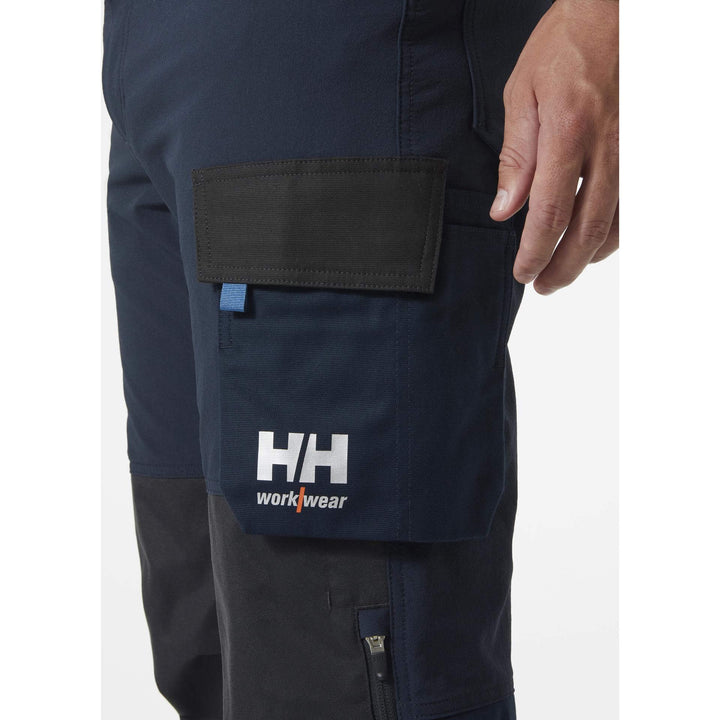 Helly Hansen Oxford 4X Stretch Work Trousers Navy/Ebony Feature 1#colour_navy-ebony