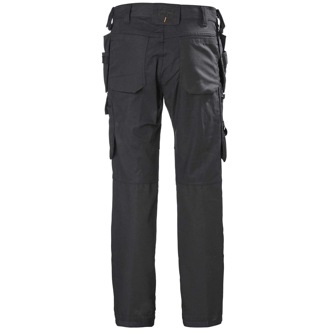 Helly Hansen Oxford Construction Stretch Work Trousers Black 2 Rear #colour_black