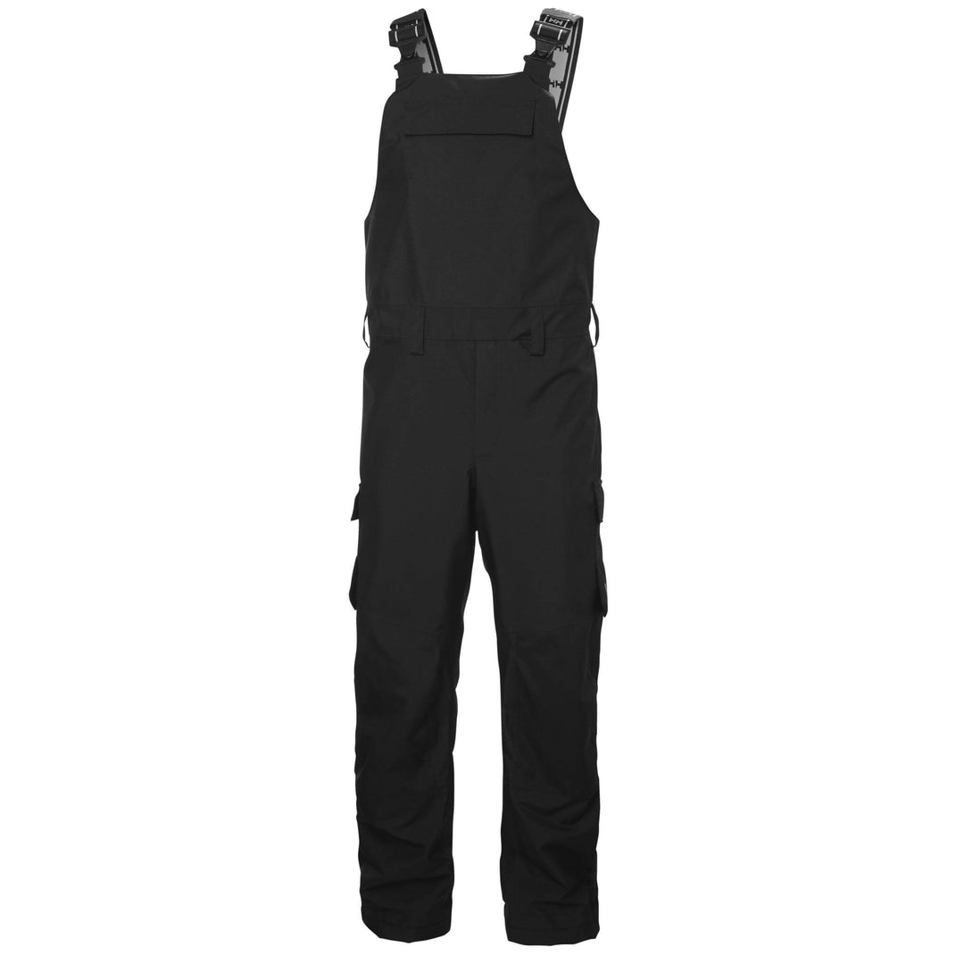 Helly Hansen Oxford Waterproof Shell Bib and Brace Pants Black Front#colour_black