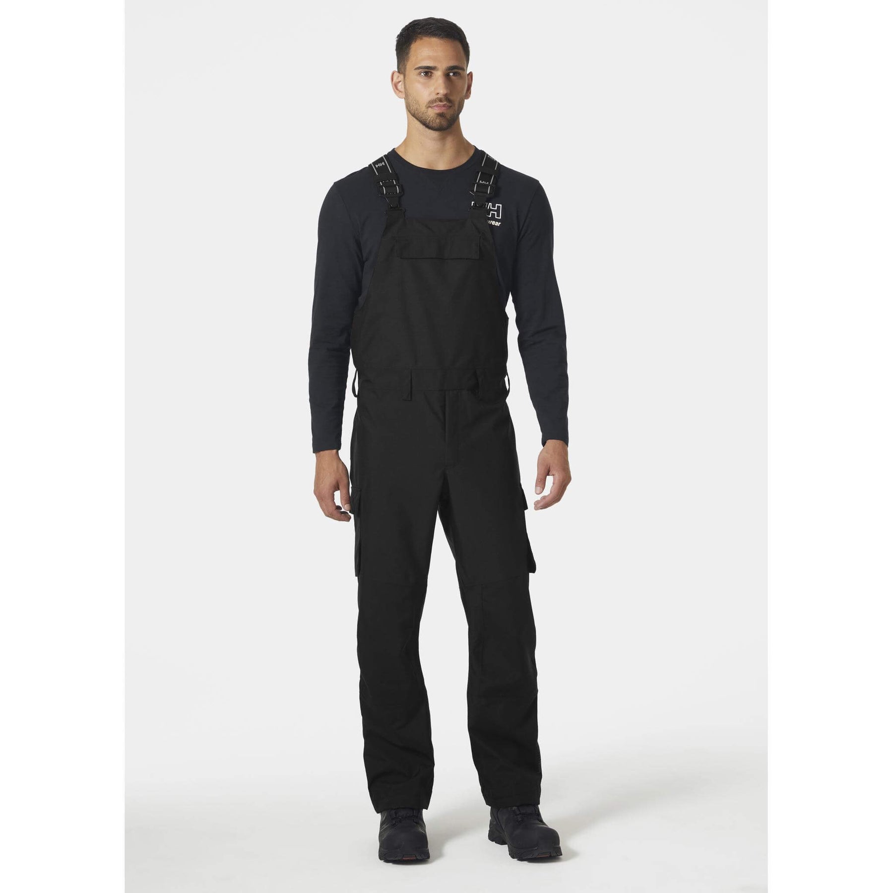 Helly Hansen Oxford Waterproof Shell Bib and Brace Pants Black OnBody 1