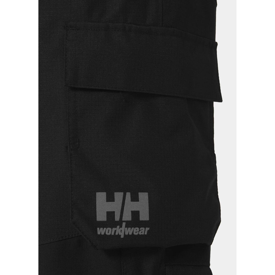 Helly Hansen Oxford Waterproof Shell Bib and Brace Pants Black Feature 3#colour_black