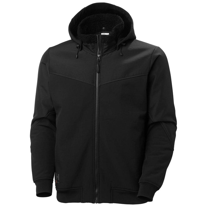 Helly Hansen Oxford Winter Softshell Jacket with Detachable Hood Black Front#colour_black