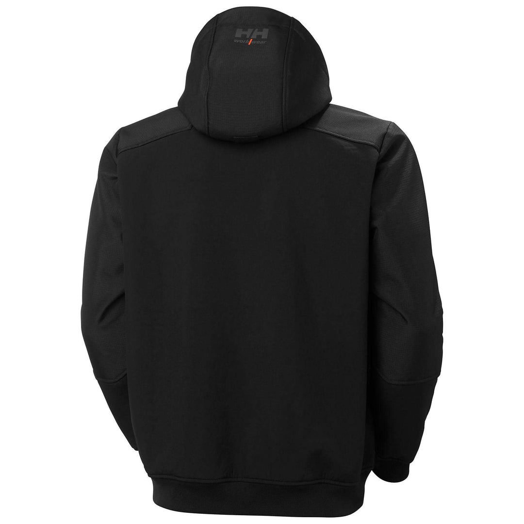 Helly Hansen Oxford Winter Softshell Jacket with Detachable Hood Black Back#colour_black