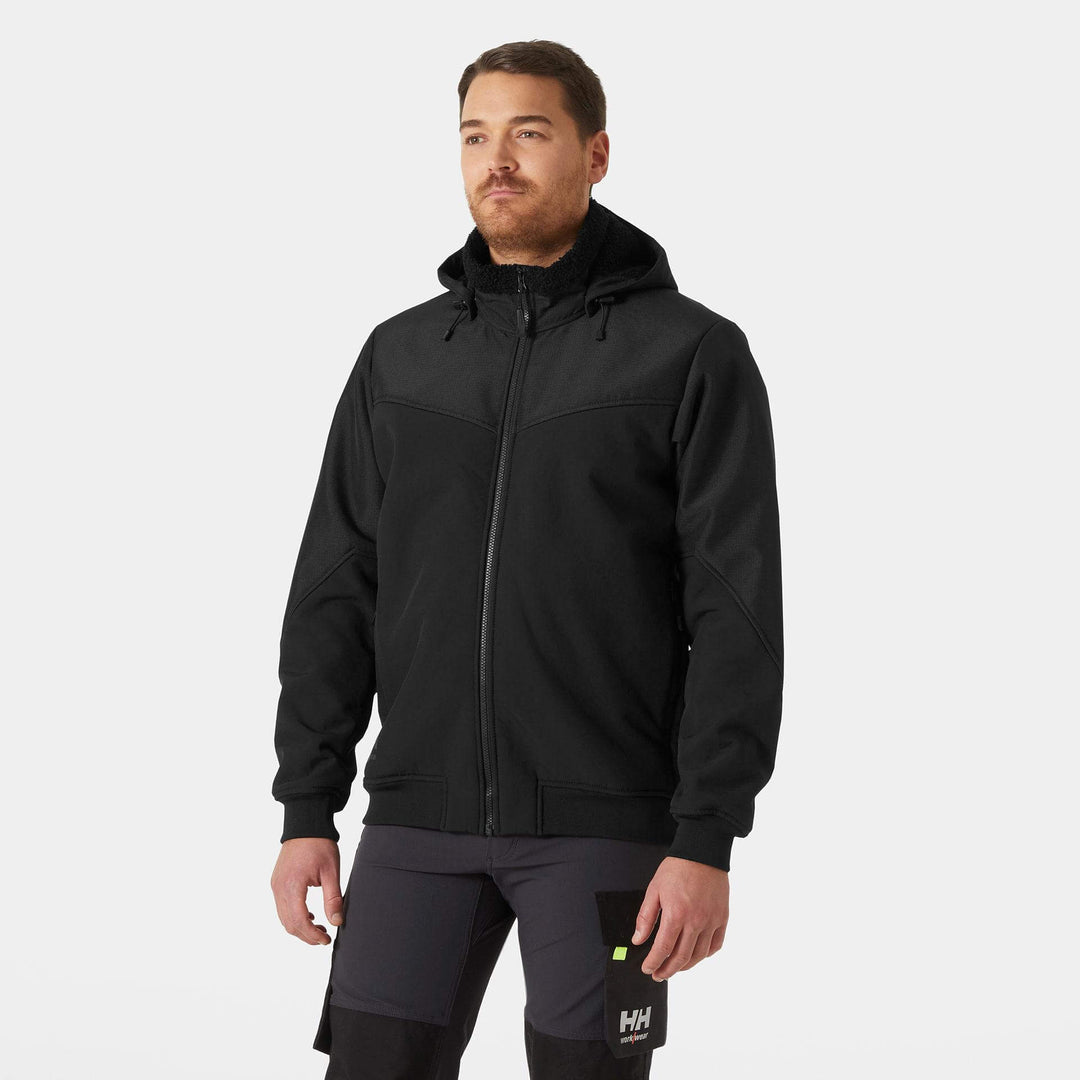 Helly Hansen Oxford Winter Softshell Jacket with Detachable Hood Black OnBody 1#colour_black