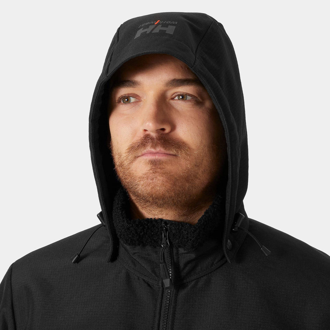 Helly Hansen Oxford Winter Softshell Jacket with Detachable Hood Black Feature 1#colour_black