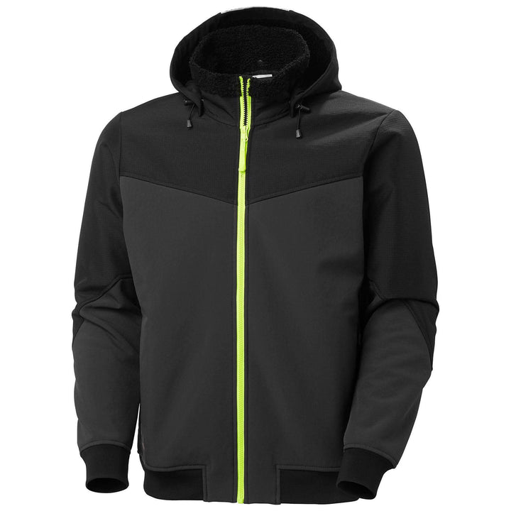 Helly Hansen Oxford Winter Softshell Jacket with Detachable Hood Black/Ebony Front#colour_black-ebony