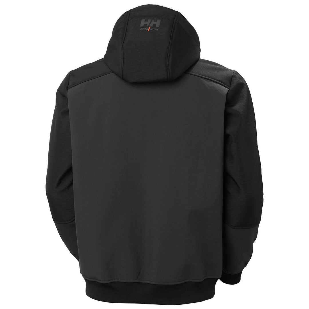 Helly Hansen Oxford Winter Softshell Jacket with Detachable Hood Black/Ebony Back#colour_black-ebony