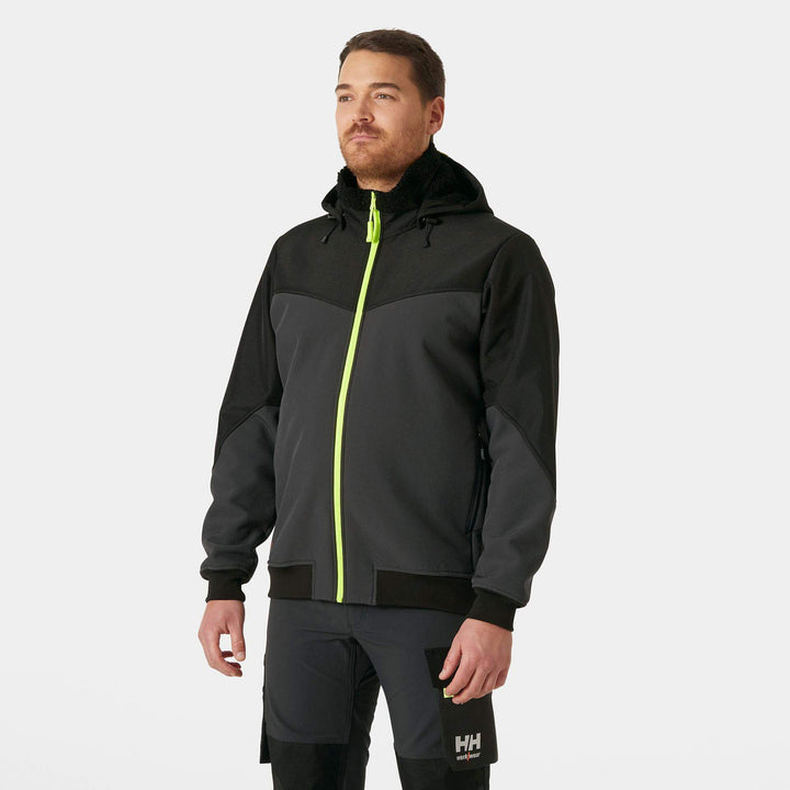 Helly Hansen Oxford Winter Softshell Jacket with Detachable Hood Black/Ebony OnBody 1#colour_black-ebony