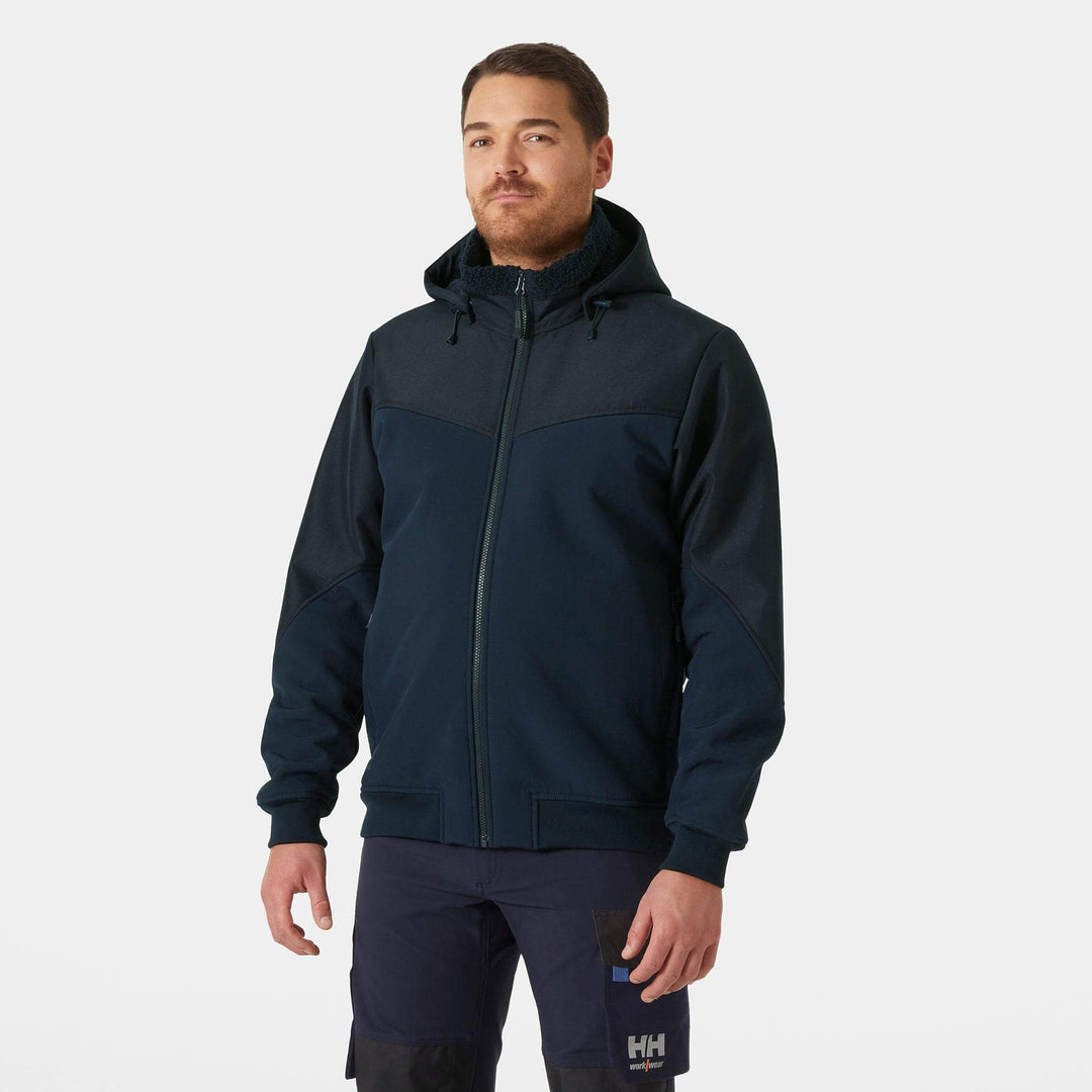 Helly Hansen Oxford Winter Softshell Jacket with Detachable Hood Navy OnBody 1#colour_navy