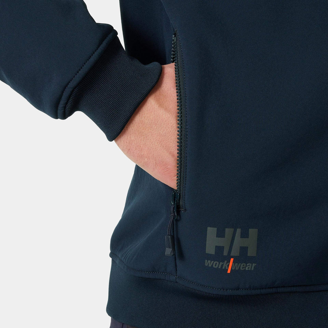 Helly Hansen Oxford Winter Softshell Jacket with Detachable Hood Navy Feature 3#colour_navy