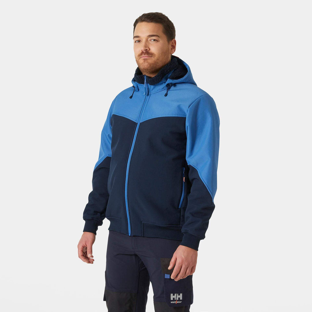 Helly Hansen Oxford Winter Softshell Jacket with Detachable Hood Navy/Stone Blue OnBody 1#colour_navy-stone-blue