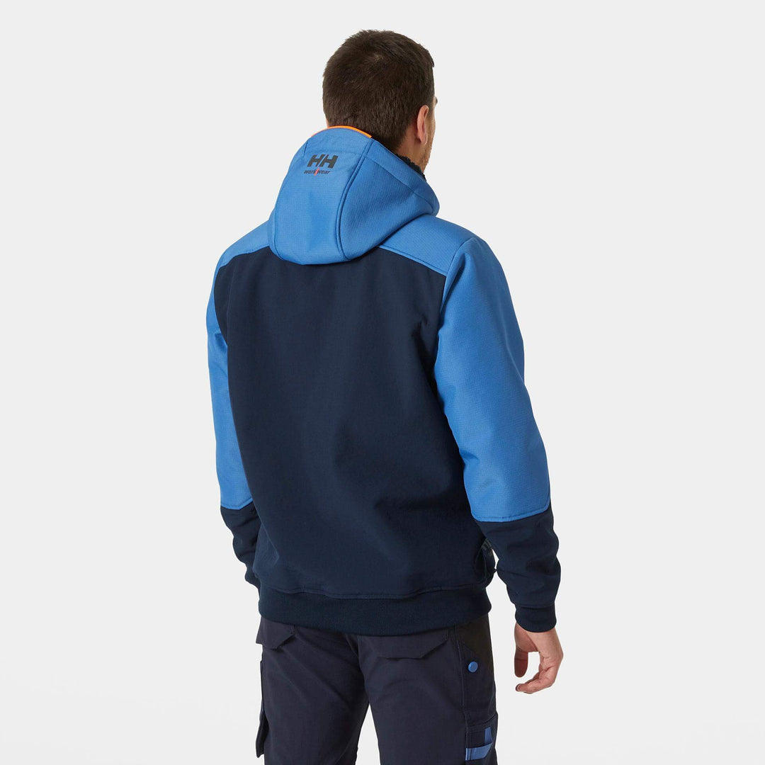 Helly Hansen Oxford Winter Softshell Jacket with Detachable Hood Navy/Stone Blue OnBody 2#colour_navy-stone-blue