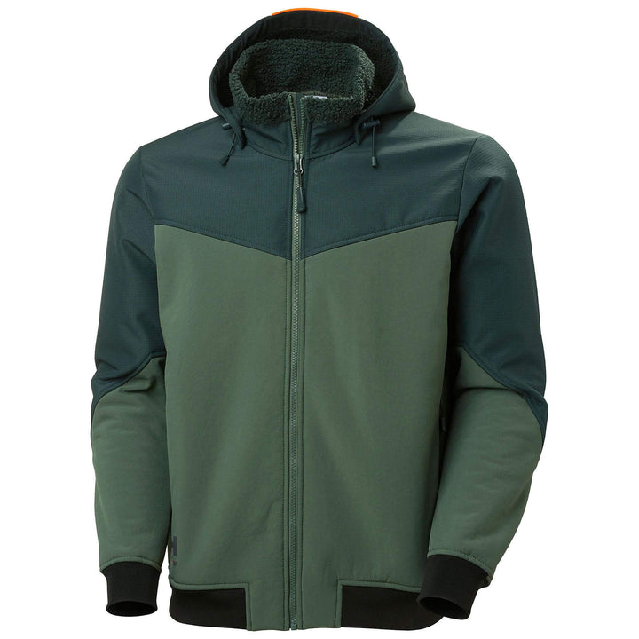 Helly Hansen Oxford Winter Softshell Jacket with Detachable Hood Spruce/Darkest Spruce Front#colour_spruce-darkest-spruce