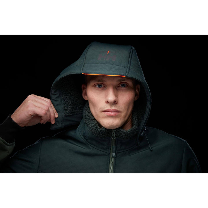 Helly Hansen Oxford Winter Softshell Jacket with Detachable Hood Spruce/Darkest Spruce Detail 4#colour_spruce-darkest-spruce