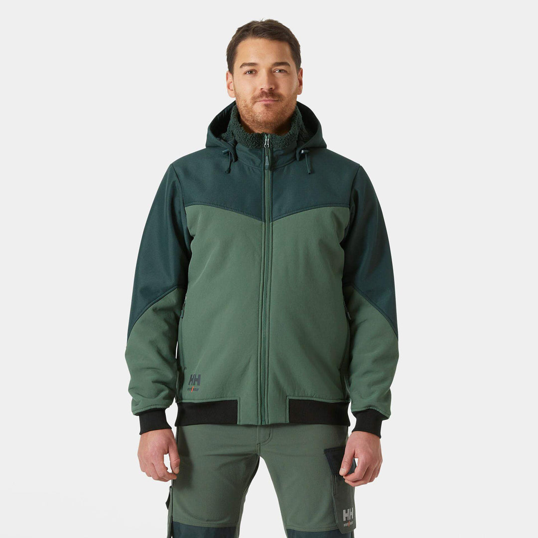 Helly Hansen Oxford Winter Softshell Jacket with Detachable Hood Spruce/Darkest Spruce OnBody 1#colour_spruce-darkest-spruce