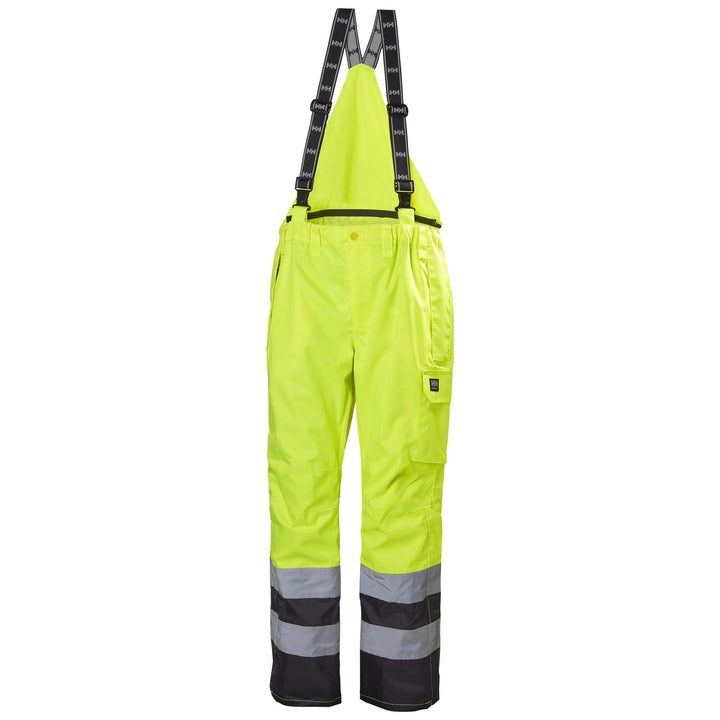 Helly Hansen Potsdam Hi Vis Waterproof Pants Yellow/Charcoal Front#colour_yellow-charcoal