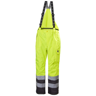 Helly Hansen Potsdam Hi Vis Waterproof Pants Yellow/Charcoal Front#colour_yellow-charcoal