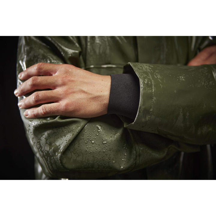 Helly Hansen Storm Rain Jacket Army Green Detail 1#colour_army-green