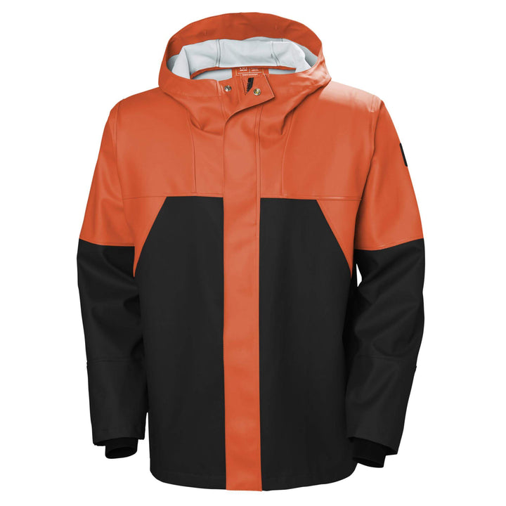 Helly Hansen Storm Rain Jacket Orange/Black Front#colour_orange-black