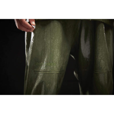 Helly Hansen Storm Waterproof Rain Bib and Brace Pants Army Green Detail 3#colour_army-green