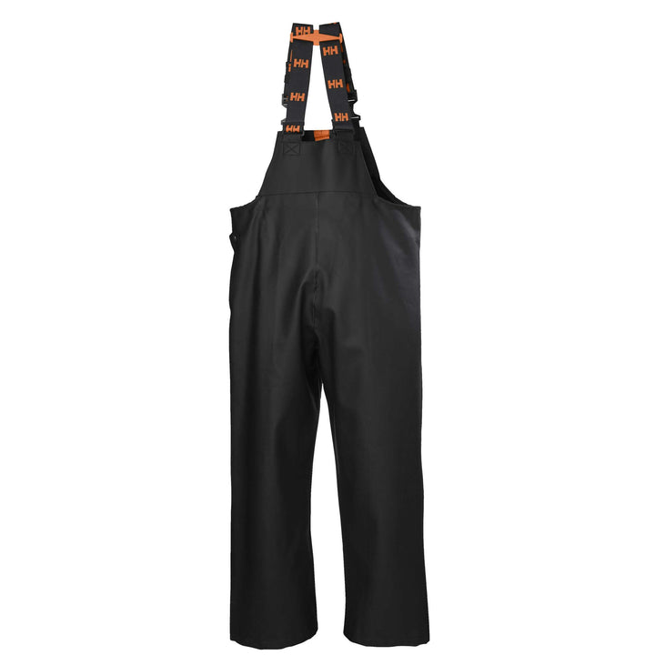 Helly Hansen Storm Waterproof Rain Bib and Brace Pants Black Back#colour_black