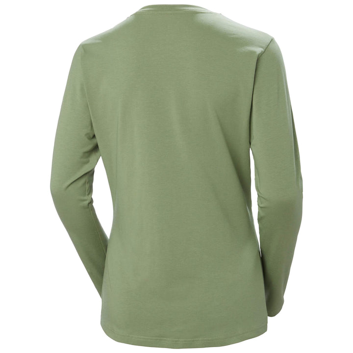 Helly Hansen W Womens HH Logo Longsleeve Shirt Jade Back#colour_jade