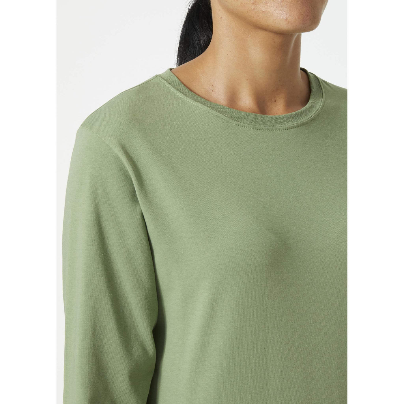 Helly Hansen W Womens HH Logo Longsleeve Shirt Jade Feature 2#colour_jade