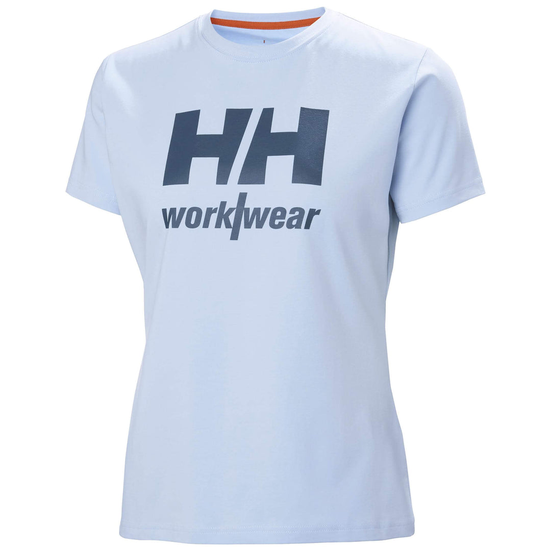 Helly Hansen W Womens HH Logo T-Shirt Pinnacle Blue Front#colour_pinnacle-blue