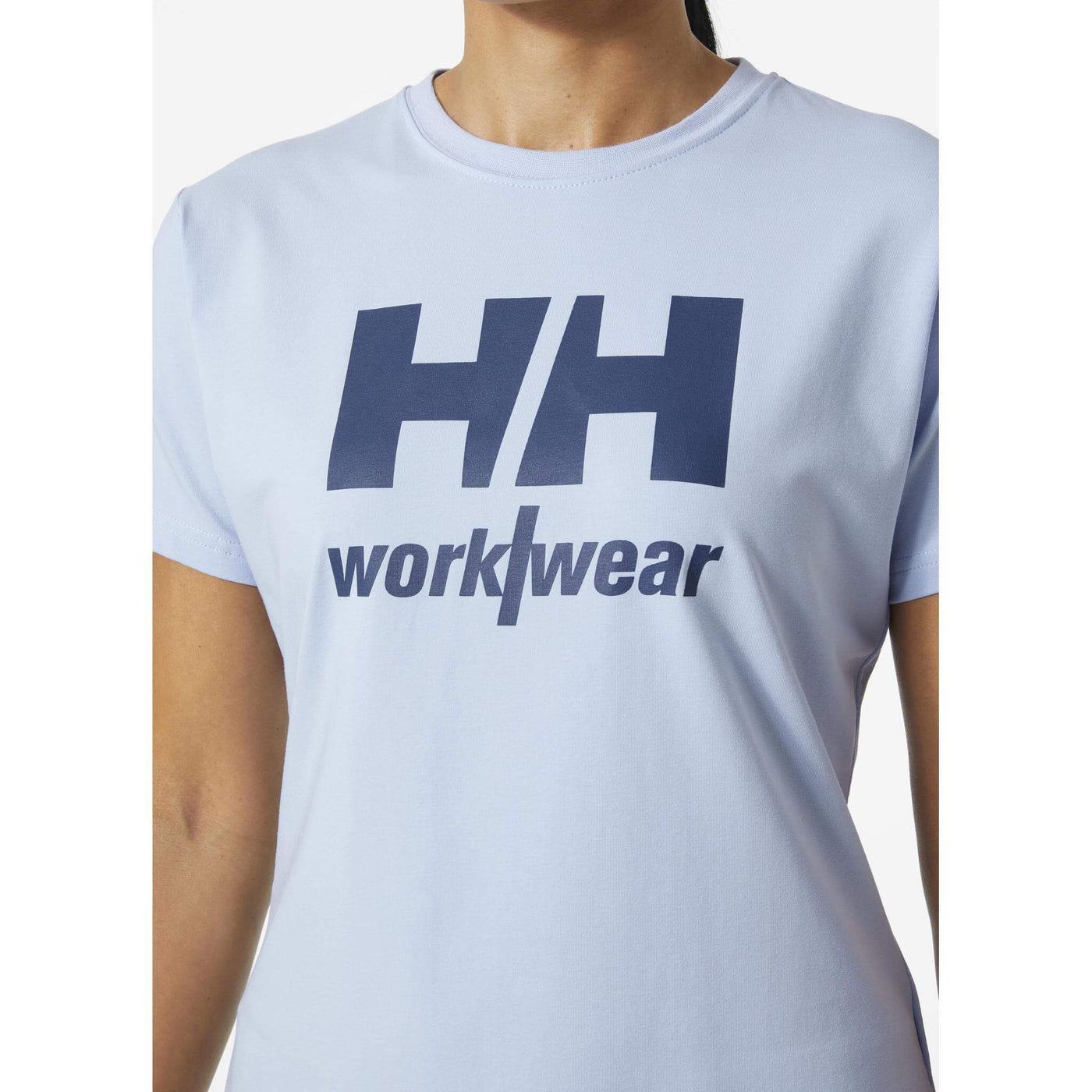 Helly Hansen W Womens HH Logo T-Shirt Pinnacle Blue Feature 1#colour_pinnacle-blue