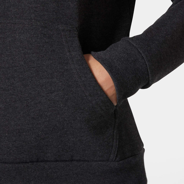 Helly Hansen Womens Classic HH Logo Hoodie Black Melange Feature 2#colour_black-melange