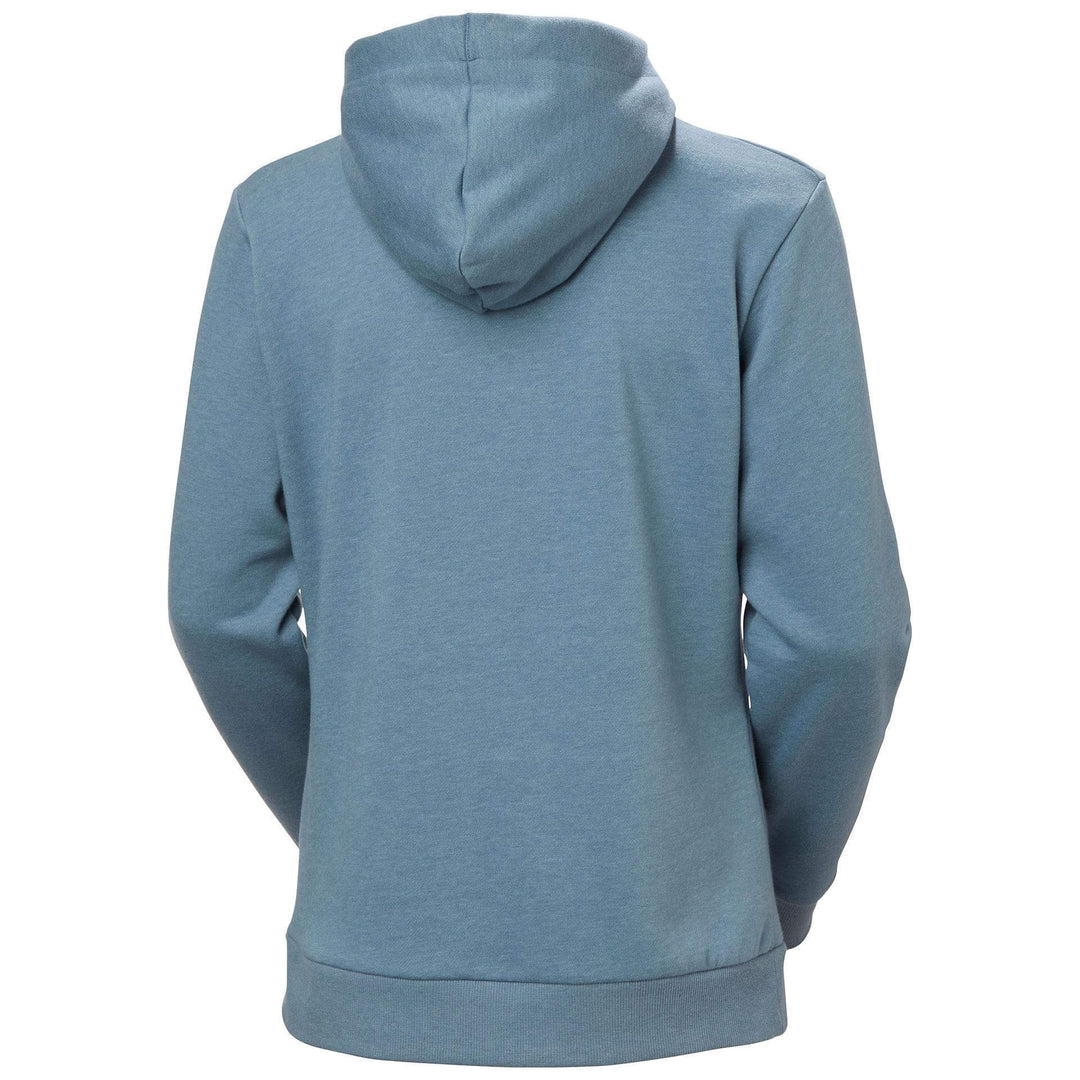 Helly Hansen Womens Classic HH Logo Hoodie Washed Navy Melange Back#colour_washed-navy-melange