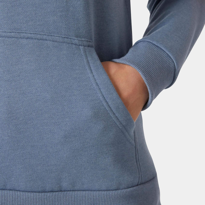 Helly Hansen Womens Classic HH Logo Hoodie Washed Navy Melange Feature 2#colour_washed-navy-melange