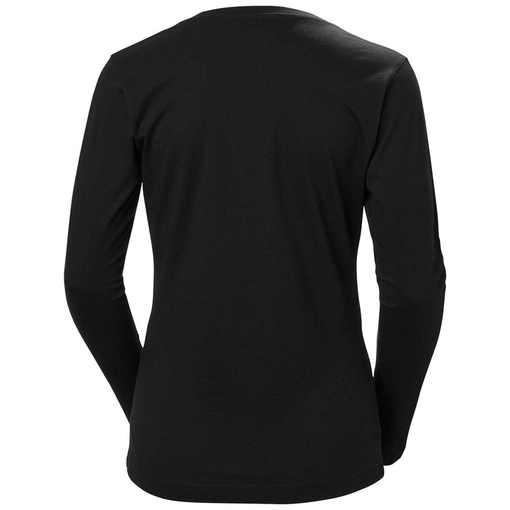 Helly Hansen Womens Classic HH Logo Longsleeve T-shirt Black Back#colour_black