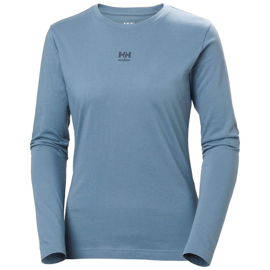 Helly Hansen Womens Classic HH Logo Longsleeve T-shirt Washed Navy Front#colour_washed-navy