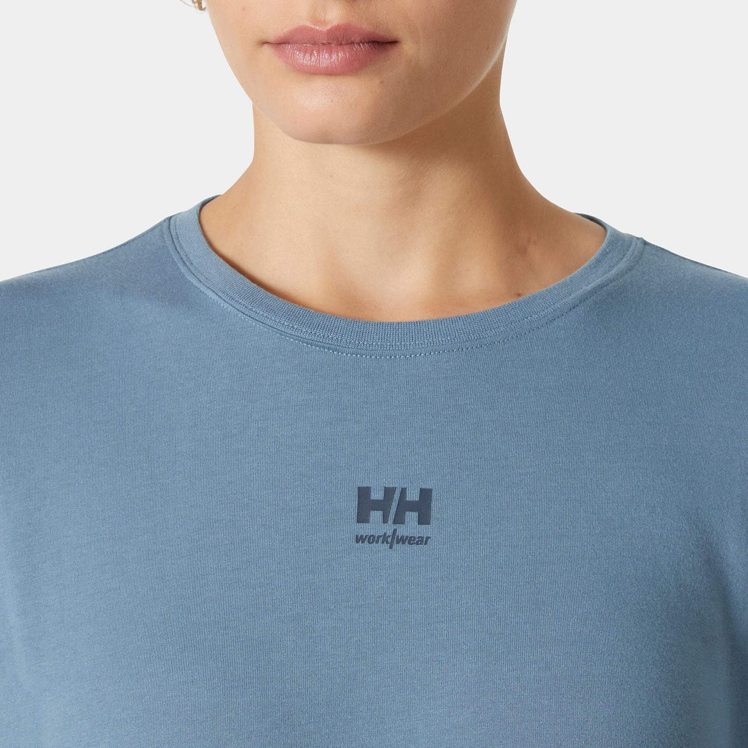 Helly Hansen Womens Classic HH Logo Longsleeve T-shirt Washed Navy Feature 1#colour_washed-navy