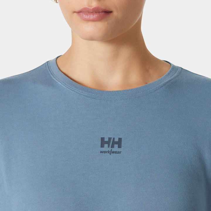 Helly Hansen Womens Classic HH Logo Longsleeve T-shirt Washed Navy Feature 1#colour_washed-navy