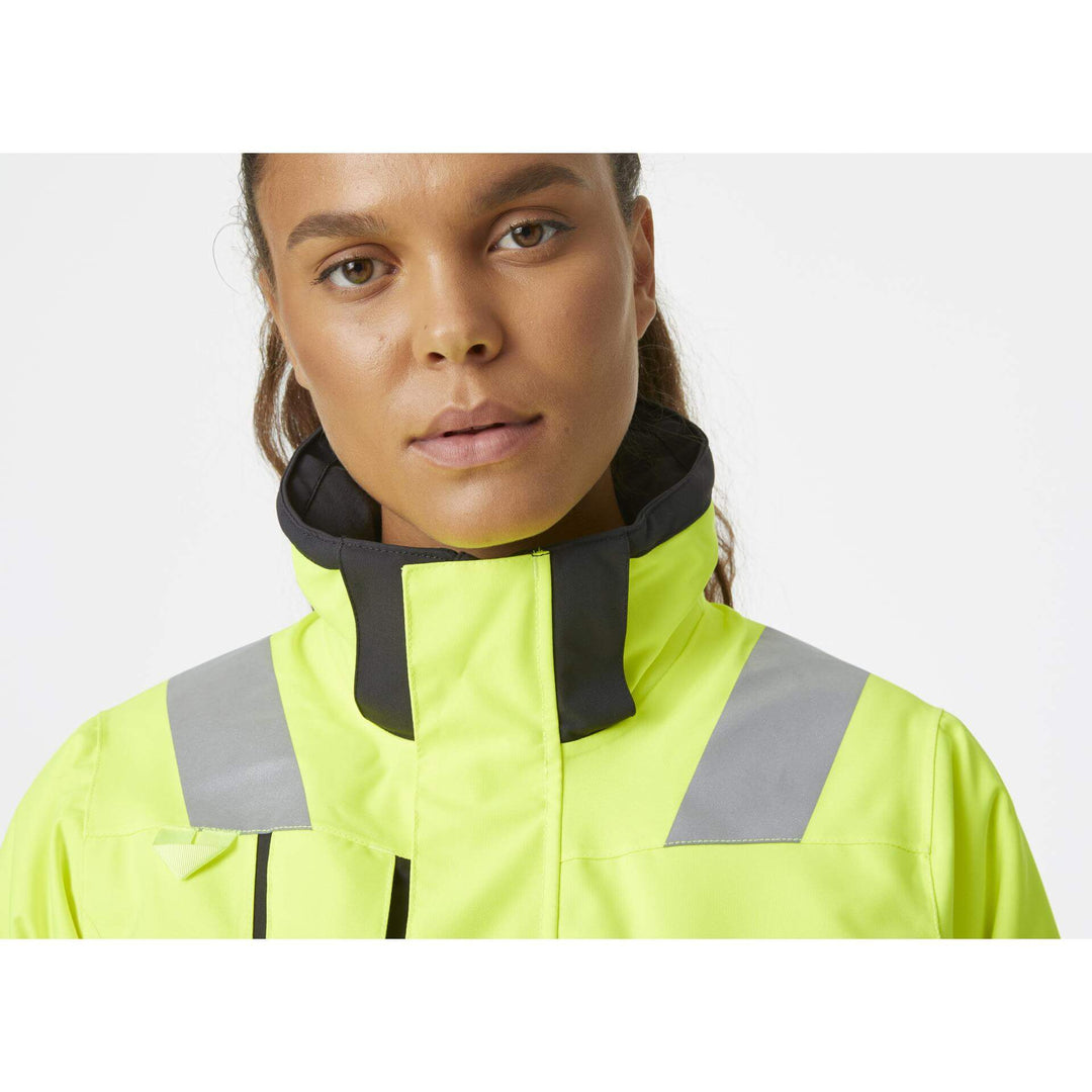 Helly Hansen Womens Luna Hi Vis Winter Insulated Jacket Yellow/Ebony 6 Feature 2#colour_yellow-ebony