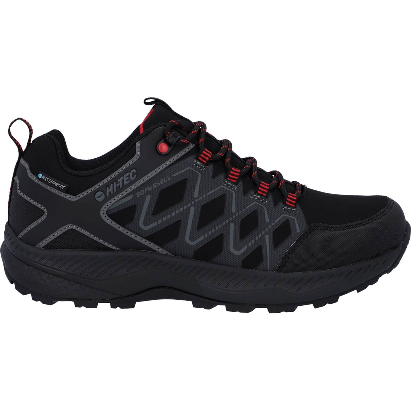 Hi-Tec Diamonde Low Lightweight Waterproof Hiking Boots Black/Castlerock 6#colour_black-castlerock