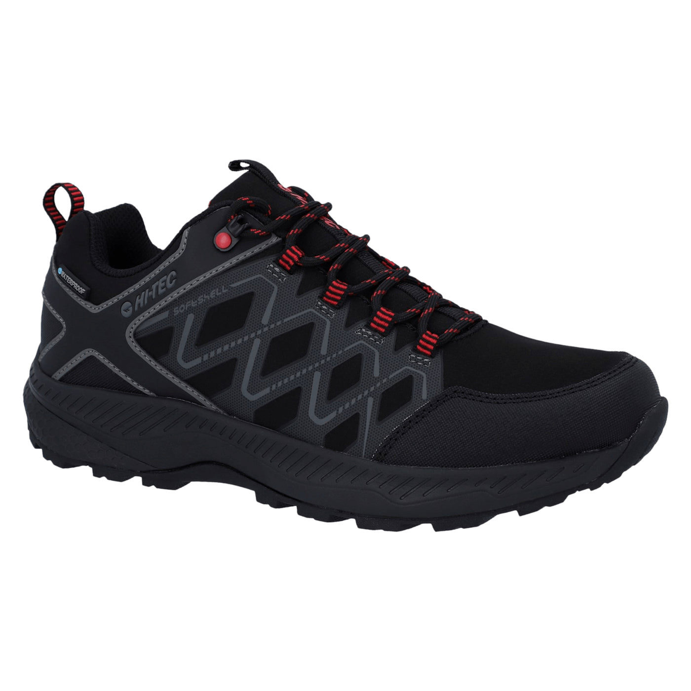Hi-Tec Diamonde Low Lightweight Waterproof Hiking Boots Black/Castlerock 7#colour_black-castlerock